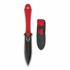3 Couteaux De Lancer ALBAINOX Manche Rouge ABS