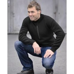 Pull-over Acrylique Col Rond Zippé